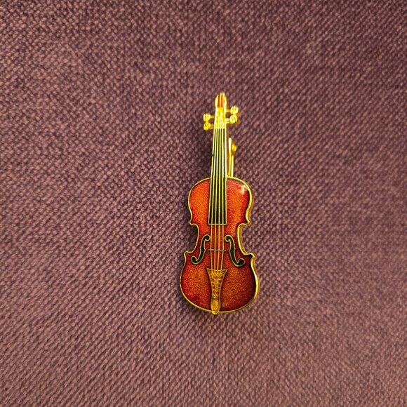 Vintage Wien Enamel Cello Pin - Picture 2 of 5